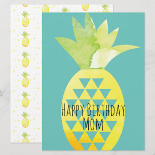 Mezcla de Acuarela de Piña de Verano de Cumpleaños
