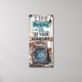 Mezcla de arte de medios con citas de vida | Lienz