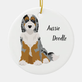 Mezcla de Aussie Poodle, Ornamento de Navidad de A