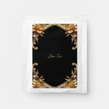 Mezcla de bebida con marco de oro elegante