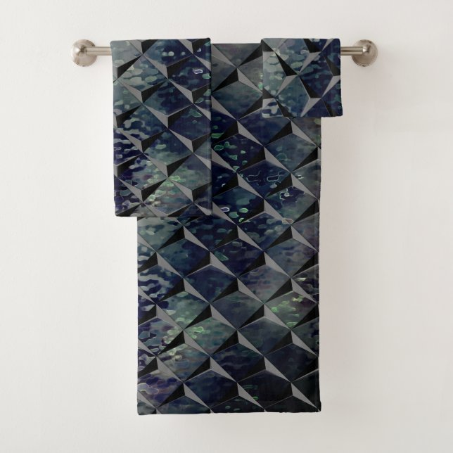 Mezcla de cuadrados 3D con "vidrio de humo" verde  (In situ)