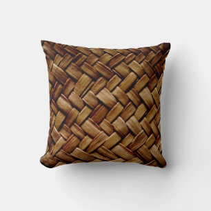 Mezcla de paja de imitación marrón y almohadas de