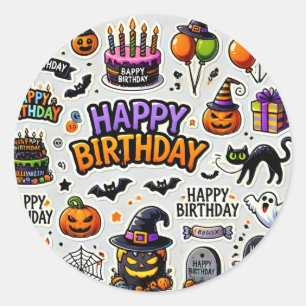 Mezcla de pegatinas de Halloween de baloncesto