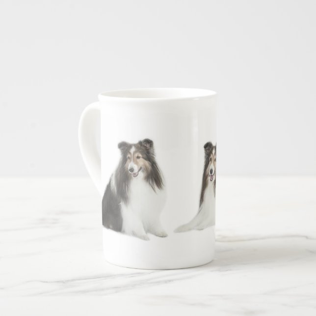 Mezcla de Sheltie y taza del partido (Izquierda)