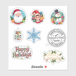 Mezcla festiva de pegatinas de Navidad