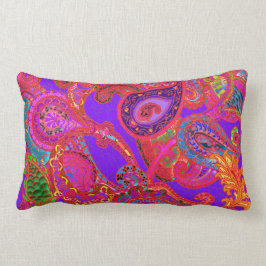 Mezcla Paisley en púrpura y la almohada de Fuschia