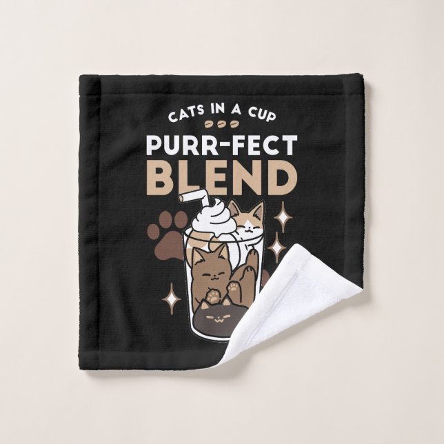 Mezcla perfecta: diseño de café para gato y café (Toallita)