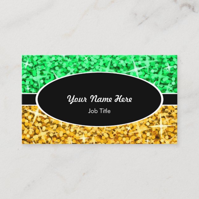 Mezcla tarjeta del Glitz de visita oval negra del (Anverso)