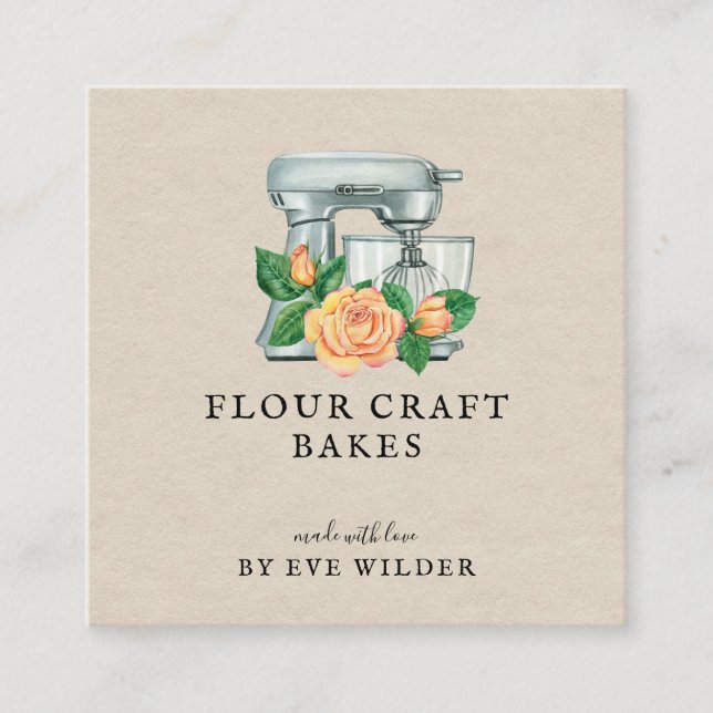 Mezclador de acuarela Floral Baker Bakery Tarjeta  (Anverso)
