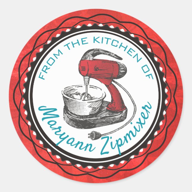 Mezclador retro de la cocina del pegatina (Anverso)