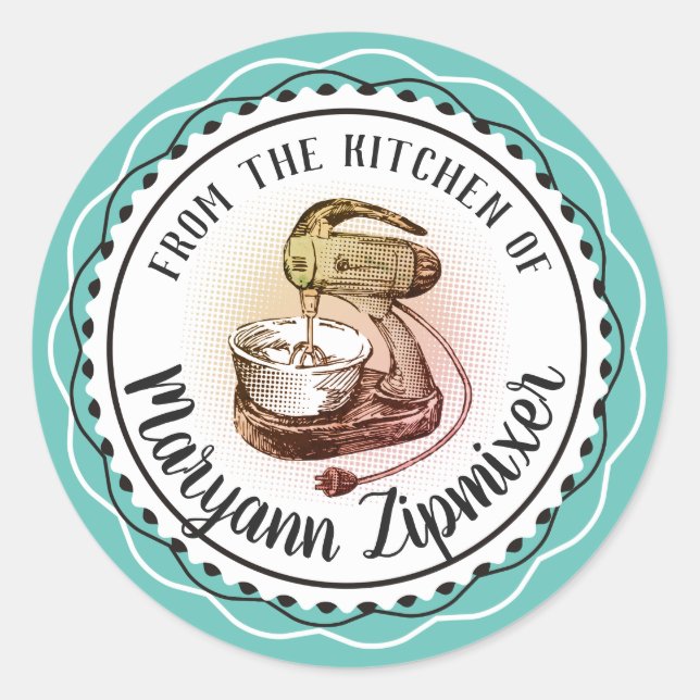 Mezclador retro de la cocina del pegatina (Anverso)