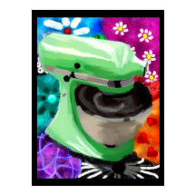 Mezclador Stand Funky Resumen Arte Rosa Verde