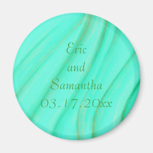 Mezclas Green & Gold Salven imanes de boda de fech
