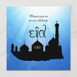 Mezquita con Sunrays - invitación de Eid Mubarak