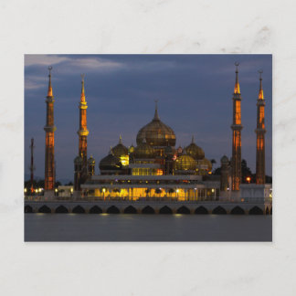Mezquita de cristal de postal Terengganu, Malasia