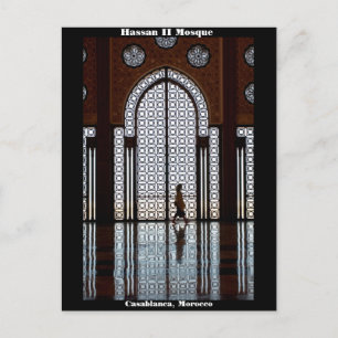 Mezquita de Hassan II en postal de Casablanca,