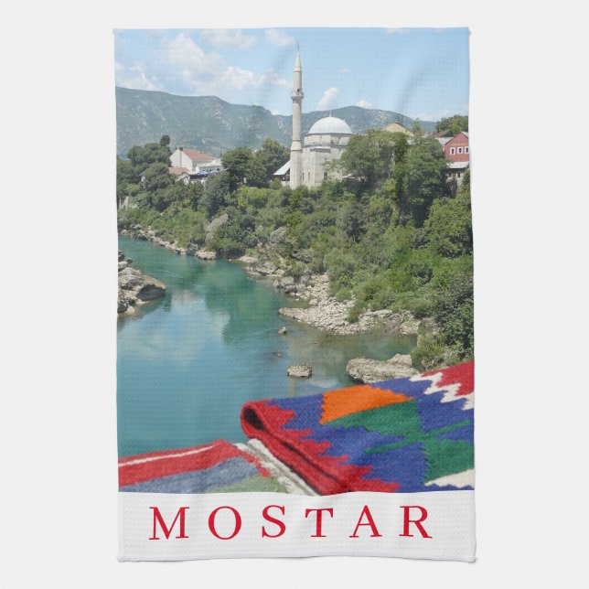 Mezquita de Mostar con toalla de té (Vertical)