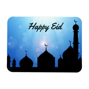 Mezquita feliz de Eid con rayos de sol - imán flex