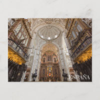 mezquita interior postal de Córdoba en España