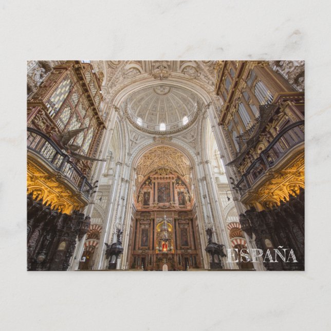 mezquita interior postal de Córdoba en España (Anverso)