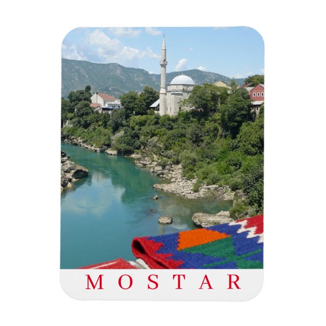 Mezquita Mostar mira imán de nevera (Vertical)