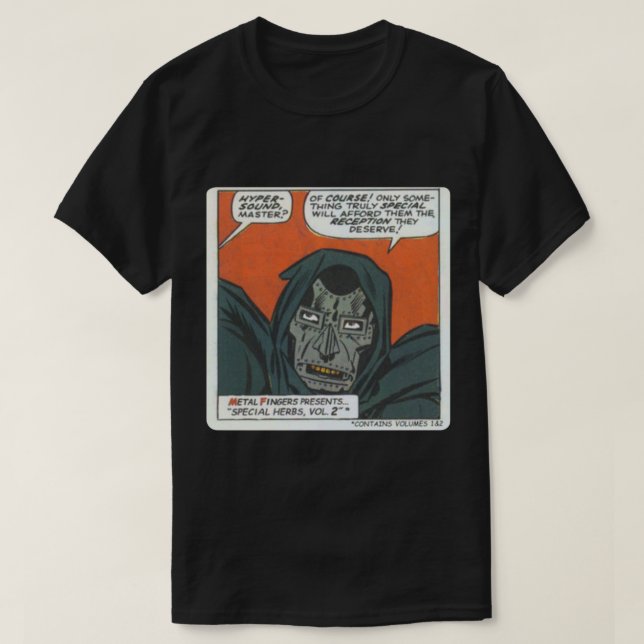 MF Doom - Metalizado camiseta clásica de Fingerz (Diseño del anverso)