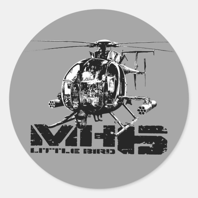 MH6 Little Bird Classic Round Pegatina (Anverso)