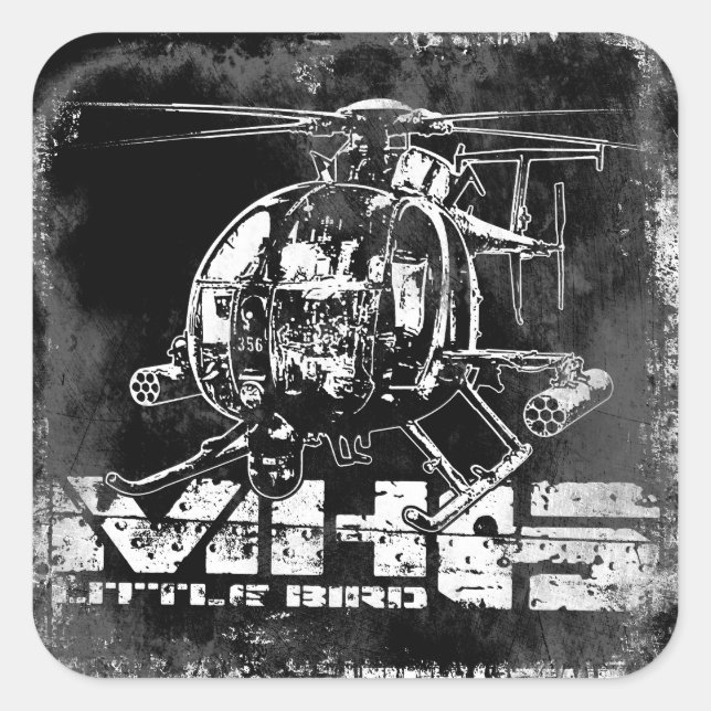 MH6 Pequeño Pegatina de Plaza de Aves (Anverso)