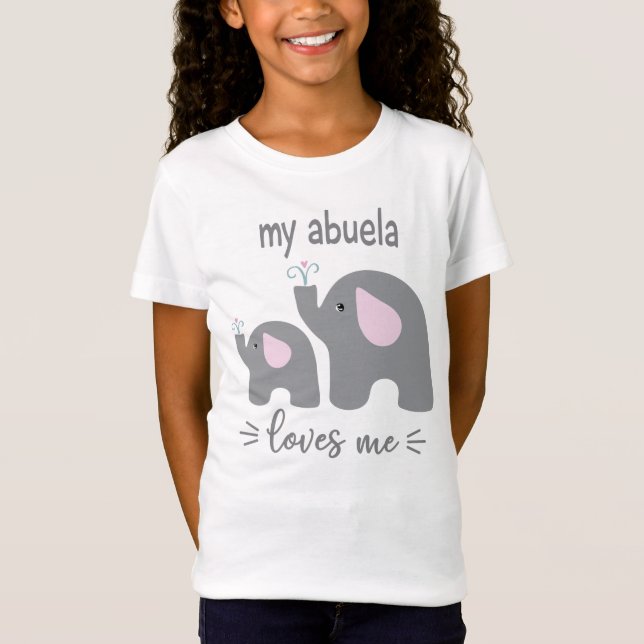 Mi Abuela me ama - Camisa elefante para niños (Anverso)