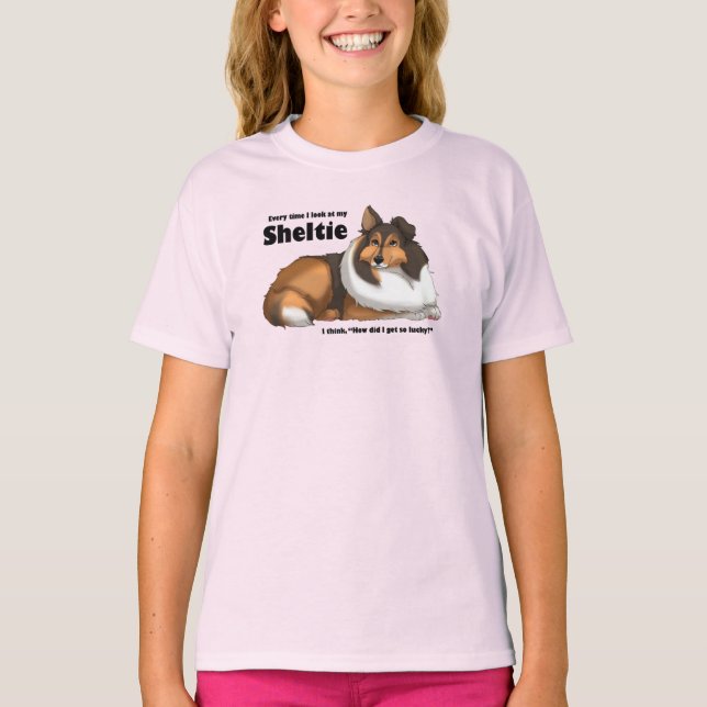 Mi afortunada camiseta Sheltie (Anverso)