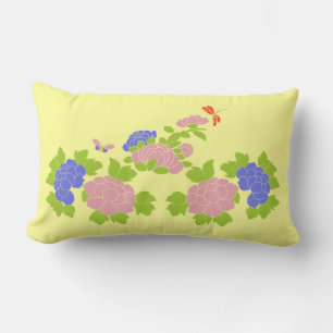 Mi almohada lumbar del pequeño peony en amarillo