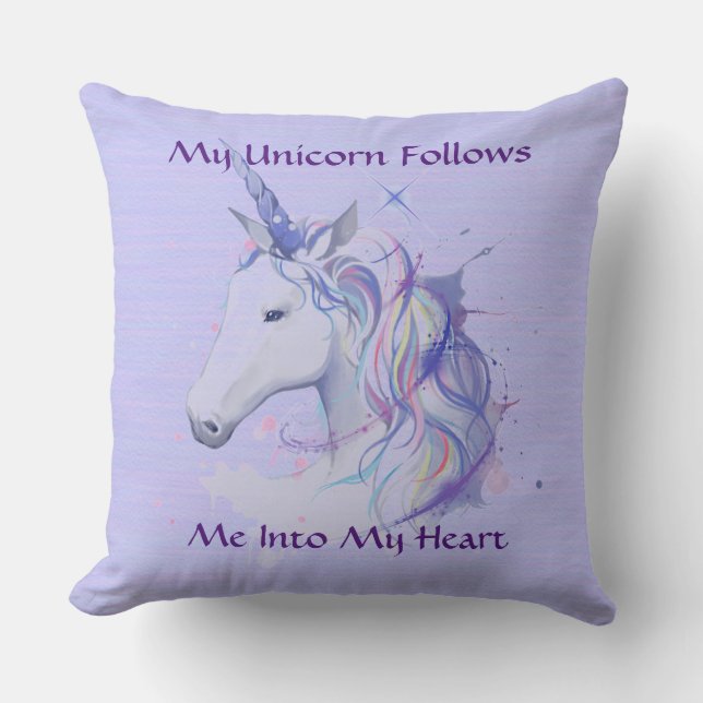 Mi almohada Unicornio Purple Pastel (Anverso)