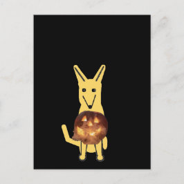 Mi amigo del perro y calabaza, postal