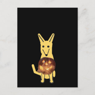 Mi amigo del perro y calabaza, postal