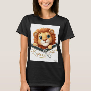 Mi amigo secreto león lindo camiseta mujer cremall