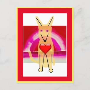 Mi amigo y corazón del perro, postal