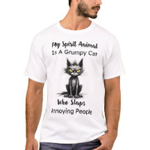 Mi Animal Espiritual Es Una Camiseta De Gato Gruñó