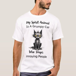 Mi Animal Espiritual Es Una Camiseta De Gato Gruñó