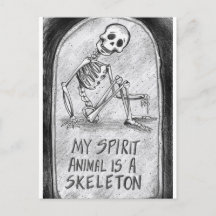 Mi animal espiritual es una postal para esqueletos