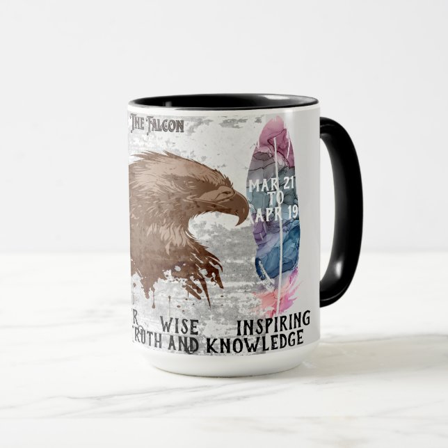 "Mi animal espiritual" Taza de café del halcón (Anverso derecho)