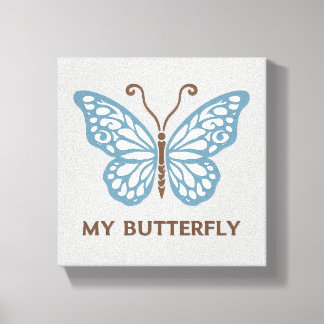 Mi arte en la pared de lienzo de mariposa