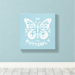 Mi arte en la pared de lienzo de mariposa
