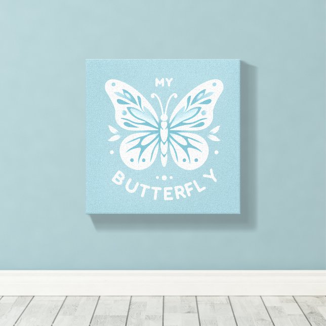 Mi arte en la pared de lienzo de mariposa (Insitu (piso de madera))