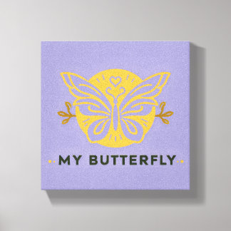 Mi arte en la pared de lienzo de mariposa