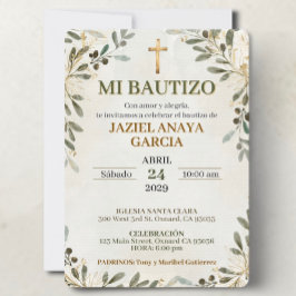 Mi Bautizo para Niño o Niña Invitación