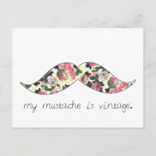 mi bigote es una postal vintage