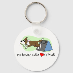 Mi border collie ama el llavero de Flyball (Brown)