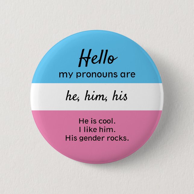 Mi botón Pronouns, Él Pronouns (Anverso)
