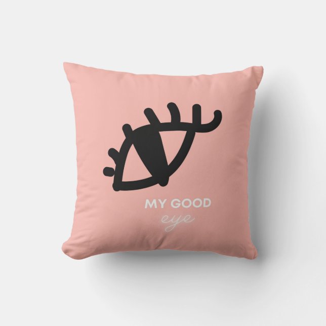 Mi buen ojo rosa/negro almohada (Anverso)