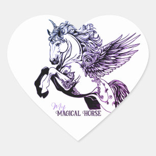 Mi Caballo Mágico Pegatinas de Corazón
